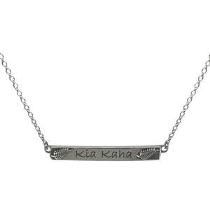 Silver Kia Kaha Necklace with Fern