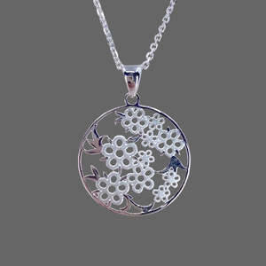 New Arrivals: Silver Necklace | NZ Manuka Flower with Leaves