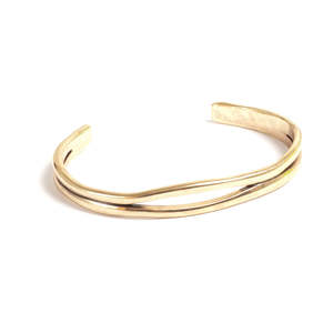 Sculptured Cuff Bracelet | Gold | A & C