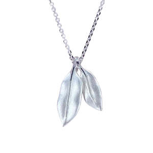 Pendants Necklaces: Silver NZ Pohutukawa Leaves Necklace