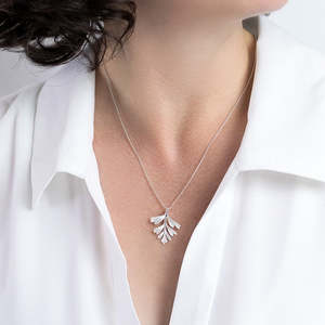 Pendants Necklaces: Sterling Silver NZ Hen & Chicken Fern Necklace