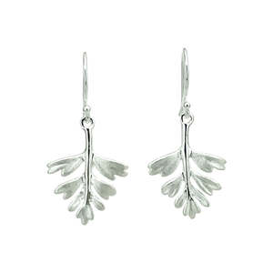 Silver NZ Hen & Chicken Fern Earrings