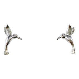Hummingbird Studs | Polished Silver