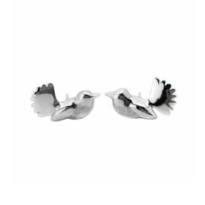Earrings: Silver Stud Piwakawaka (Fantail) Earrings