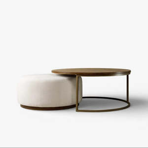 Home Living: Edison Coffee Table & Ottoman Set | French Country