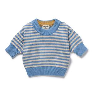 New Arrivals: Frosted Blue Knitted Stripe Jumper | Wilson & Frenchy