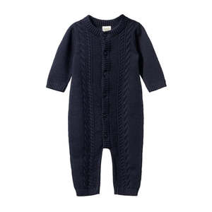 New Arrivals: Lou Suit Cotton Knit | Navy | Nature Baby
