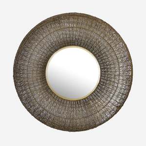 Home Living: Eliza Woven Wire Mirror | Dark Antique Brass