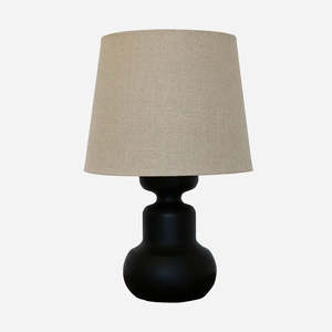Black Java Wooden Urn Lampbase | CC Interiors