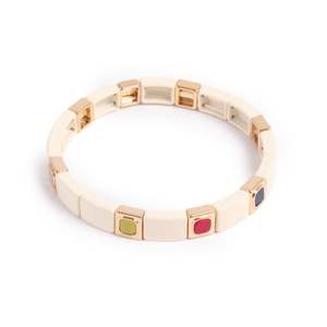 Bracelet - Enamel Tile Multistone Gold | A&C