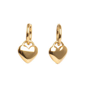 Earrings Gold Hoop with Heart | A&C