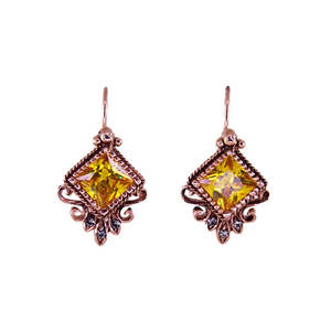 Decorative Citrine Earrings | Simply Italian
