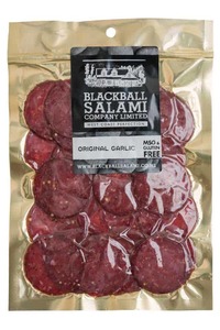 Products: Garlic Salami Sliced 100g – Blackball Salami (Blackball, NZ)