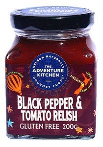 Products: Black Pepper & Tomato relish (200g) The adventure kitchen (Nelson)