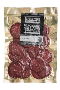 Products: Italian Salami Sliced 100g – Blackball Salami (Blackball, NZ)