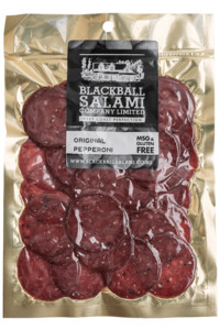 Products: Original Pepperoni Sliced 100g – Blackball Salami (Blackball, NZ)