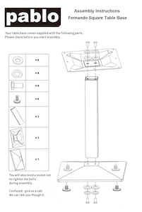 Fernando Square Cast Iron Bar Table Base - Chairforce NZ