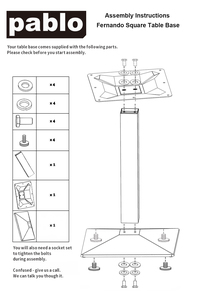 Products: Fernando Square Cast Iron Bar Table Base - Chairforce NZ