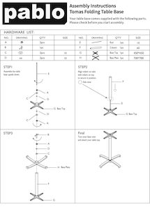 Products: Tomas Folding Dining Table Base - Chairforce NZ