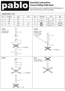 Products: Tomas Folding Dining Table Base - Chairforce NZ