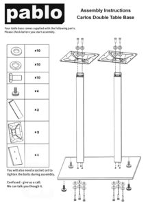 Pablo Carlos Double Bar Table Base Chairforce New Zealand