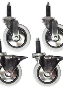Products: Set of 4 Heavy Duty Castors for use with epoxy or chrome shelving - Chairforce NZ