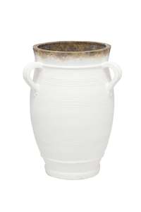 Terracotta Pot: Tuscan 3 Handle Pot White from Chambers Design Timaru