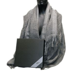 Black Ferns Grey & Ecru Merino Throw