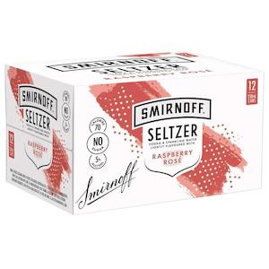 Rtds 1: Smirnoff Seltzer Raspberry Rose 12x250ml Cans