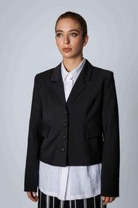 wool Chaplin Design: Getty Jacket - Black
