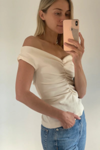 Tops: Dominique Healy Niveah Tee - Vanilla Rib