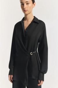 Tops Shirts: Viktoria & Woods Hercules Wrap Shirt - Black