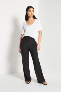 Tees Singlets: Juliette Hogan JHL V-Neck T Fine Cotton Cashmere - White
