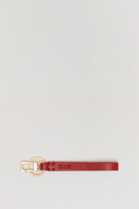 Yu Mei: Yu Mei Key Fob - Lobster Red Lambskin