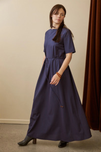 Penny Sage Nz: Penny Sage Tempo Dress - Oxford Plum Stripe