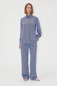 Pre Order: Stine Goya Elasticated Long Pants - Embroidery Stripe