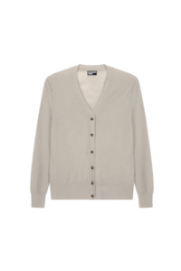 Standard Issue Clothing: Standard Issue Merino V Neck Cardigan - Alabaster