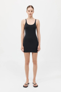 St.Agni Organic Cotton Slip Dress - Black