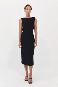 St. Agni Cut Out Midi Dress - Black