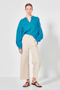 Shjark Lantern Blouse - Azure