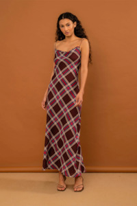 Penny Sage Valentine Dress - Plum Tartan