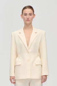 Blazers: Stine Goya Elastic Detail Tailoring Blazer - Eggnog