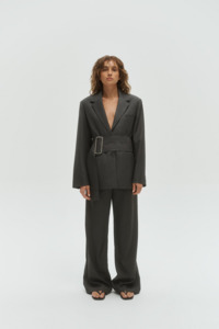 Blazers: One Of Others Margot Blazer - Grey Pinstripe