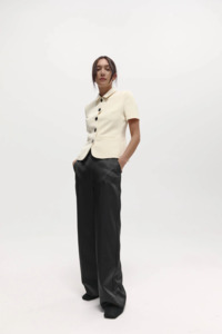 Blazers: Harris Tapper Short Sleeve Bardot Blazer - Bone