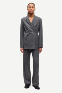 Blazers: Samsoe Samsoe Salot Blazer - Dark Gull Grey Pinstripe