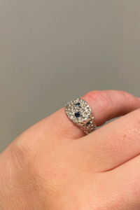 Alexandra Dodds Gemmy Pinky Signet - Silver Blues