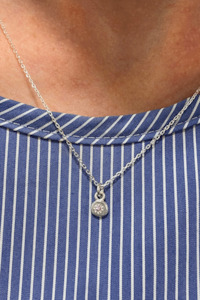 Alexandra Dodds Gem Charm Necklace - Silver Pink Sapphire