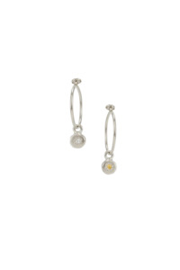 Alexandra Dodds Bedrock Charm Sleepers - Silver Yellow Sapphire