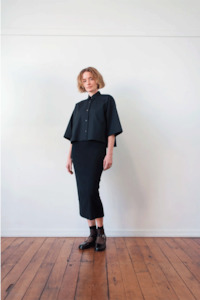 Ovna Ovich: Ovna Ovich Shirt Crop - Black Pepper