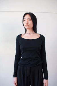 Ovna Ovich: Ovna Ovich Long Sleeve Top - Black Pepper